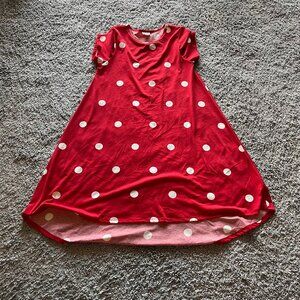LuLaRoe Carly Red and White Polka Dot